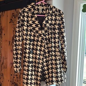 Houndstooth Patterned Coat